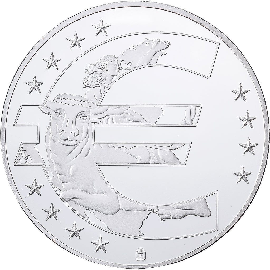 France, Médaille, Passage à l'Euro, 2002, Cuivre plaqué Argent, FDC