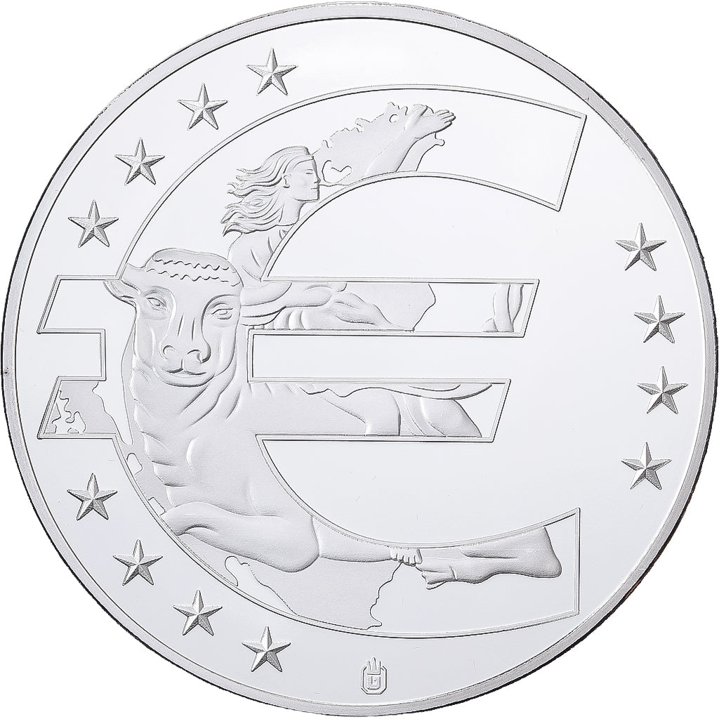 France, Médaille, Passage à l'Euro, 2002, Cuivre plaqué Argent, FDC