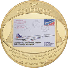Francia, medaglia, Concorde, Premier vol commercial Paris-Rio de Janeiro, 2003