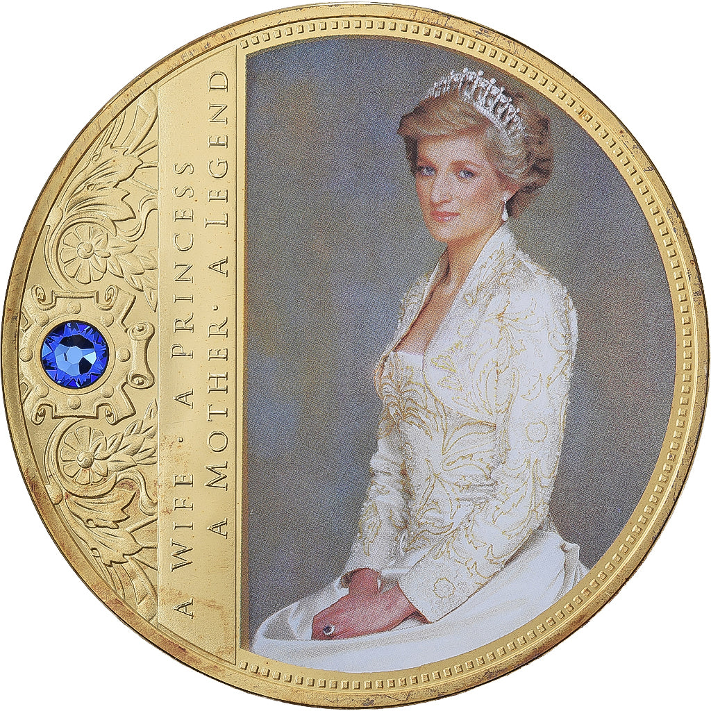 Verenigd Koninkrijk, Medaille, Portrait of a Princess, Diana, Copper Gilt, FDC