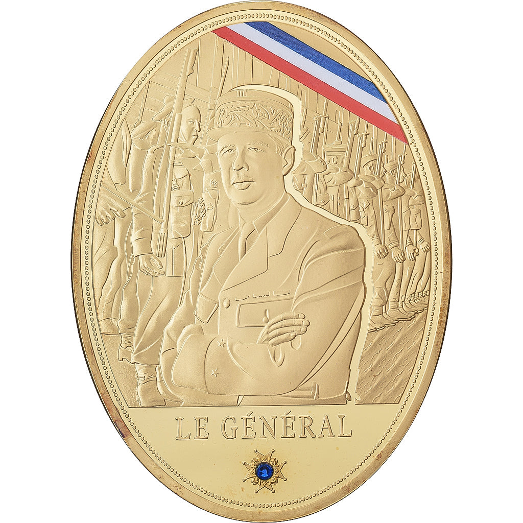 France, Médaille, Charles De Gaulle, Copper Gilt, FDC