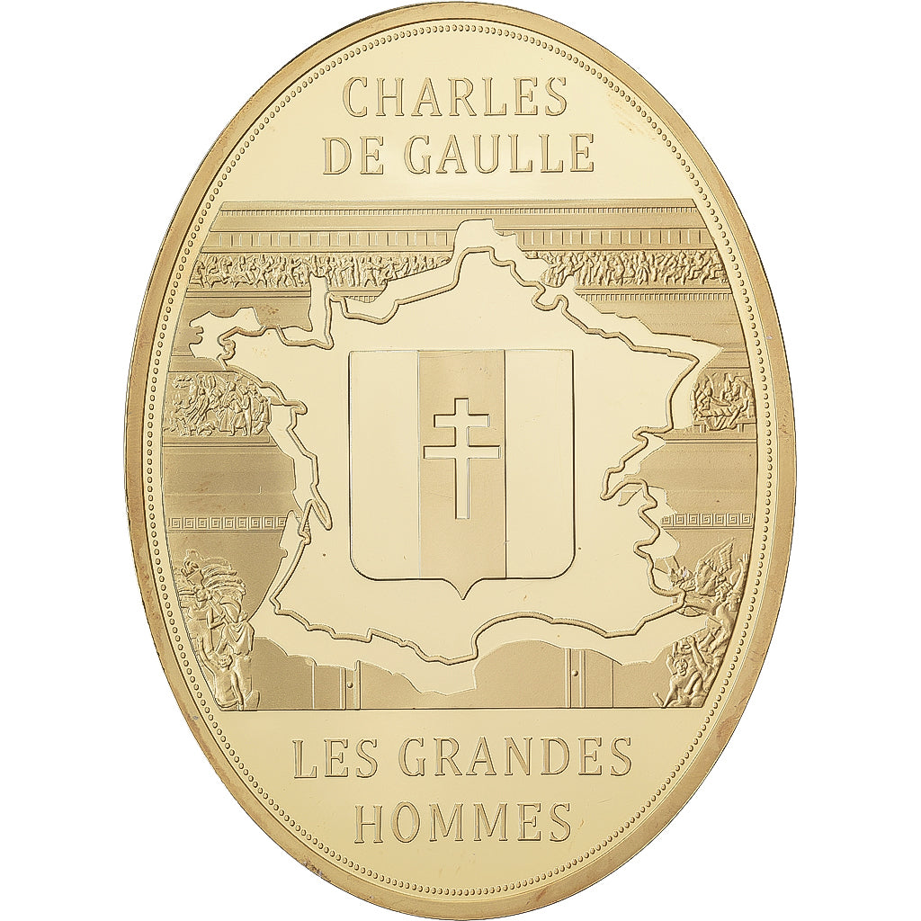 France, Médaille, Charles De Gaulle, Copper Gilt, FDC