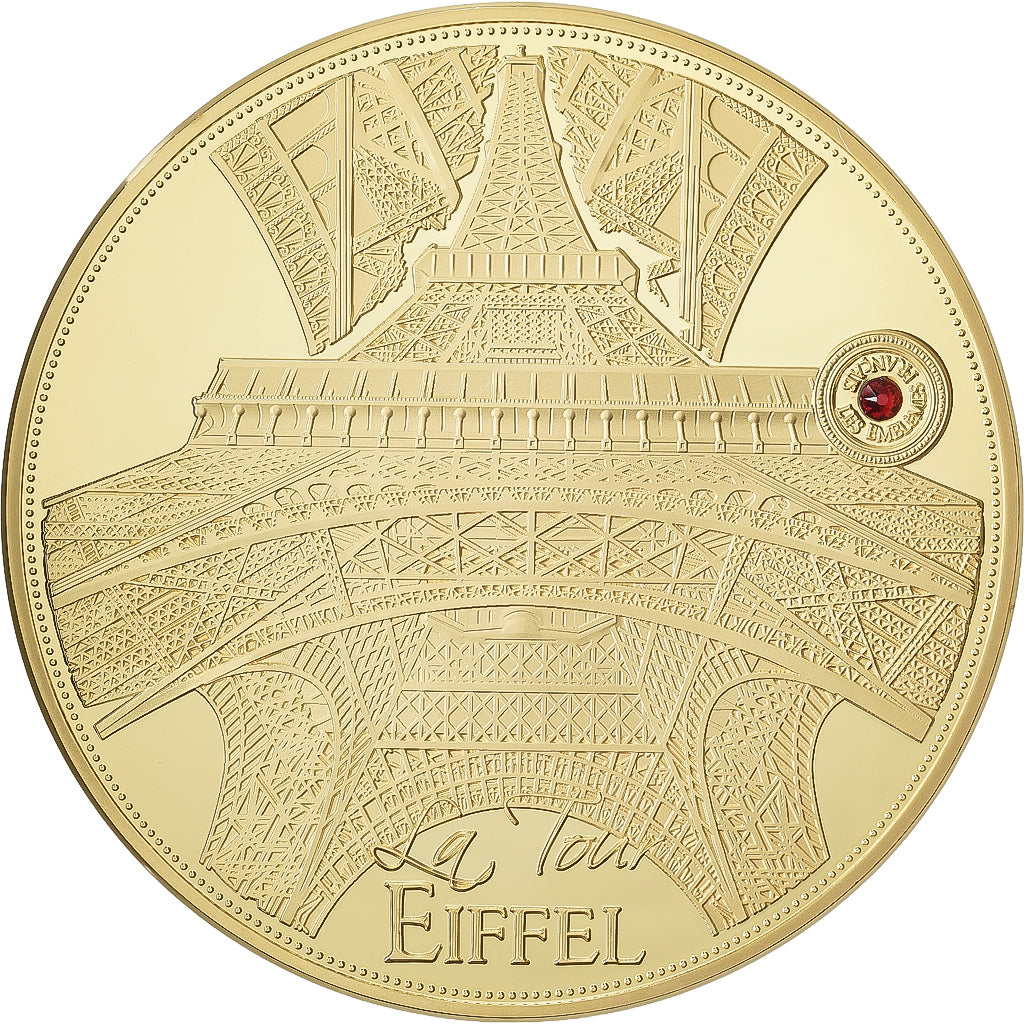 France, Médaille, Les Monuments Français, La Tour Eiffel, 2017, Copper Gilt