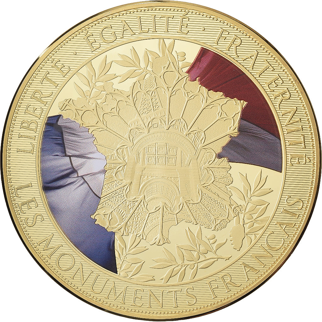 France, Médaille, Les Monuments Français, La Tour Eiffel, 2017, Copper Gilt