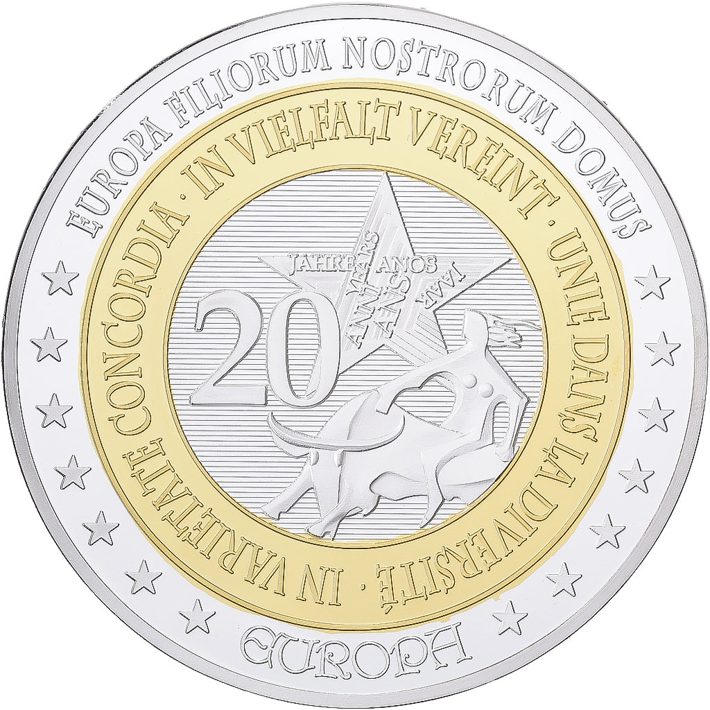 Francia, medaglia, Europe, Kohl/Mitterand, Bonn-Paris, 1990, Copper Plated