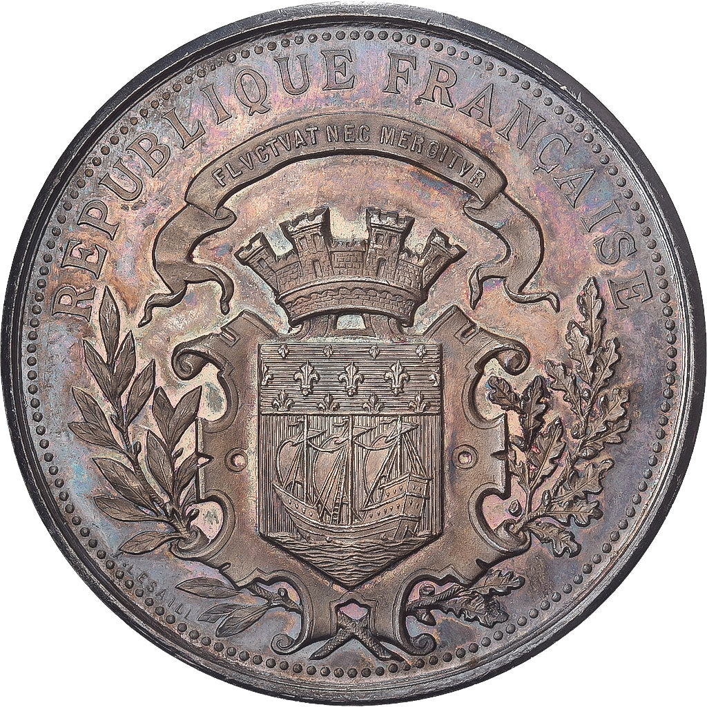 Francia, medaglia, Assistance publique, Quête pour les pauvres, 1889, Argento