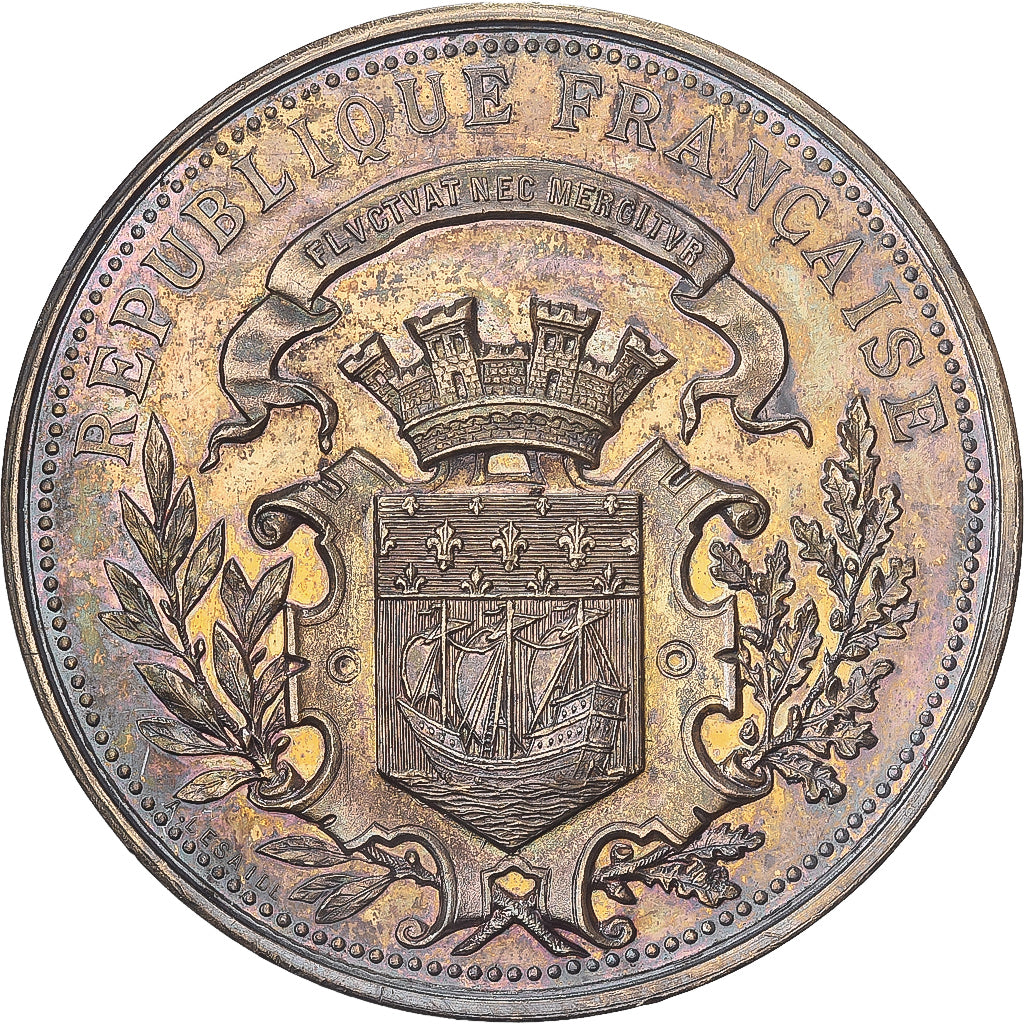 Francia, medaglia, Assistance publique, Quête pour les pauvres, 1887, Argento