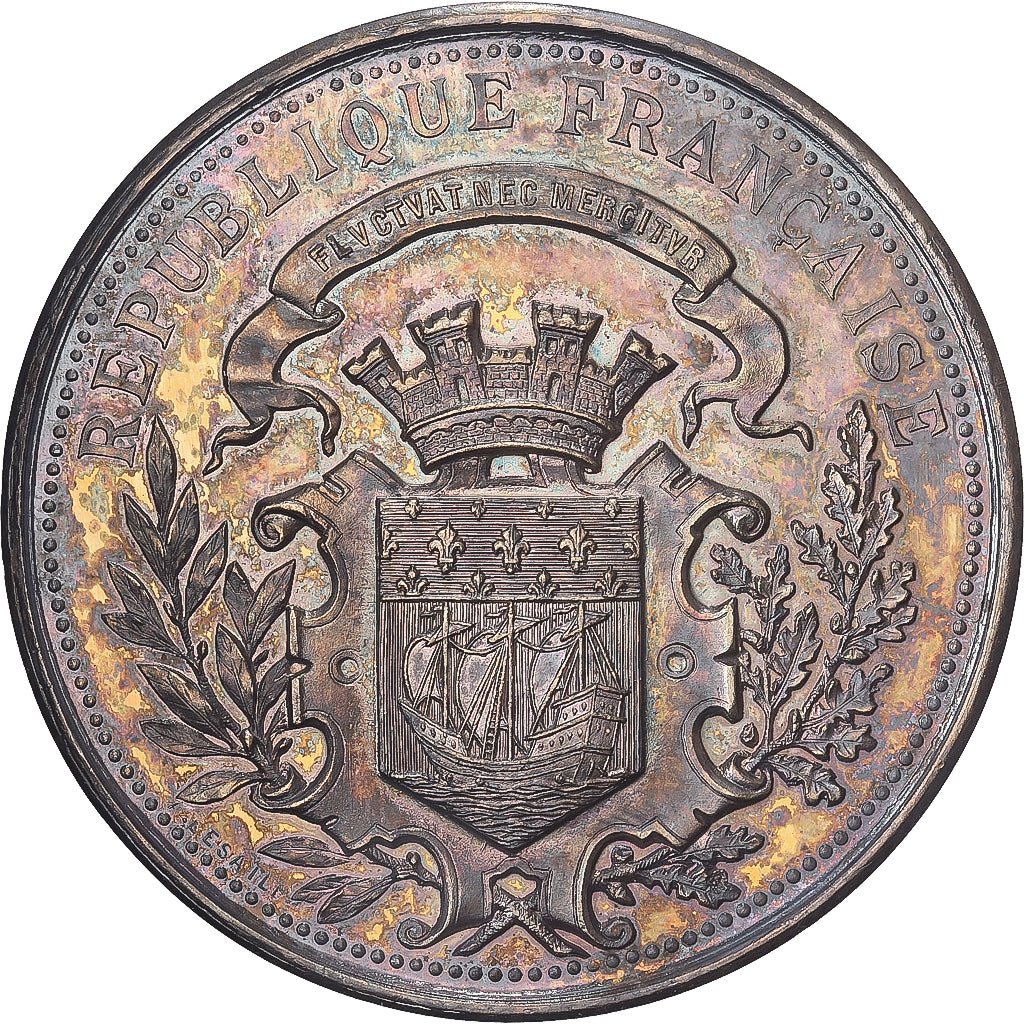 Frankrijk, Medaille, Assistance publique, Quête pour les pauvres, 1891, Zilver