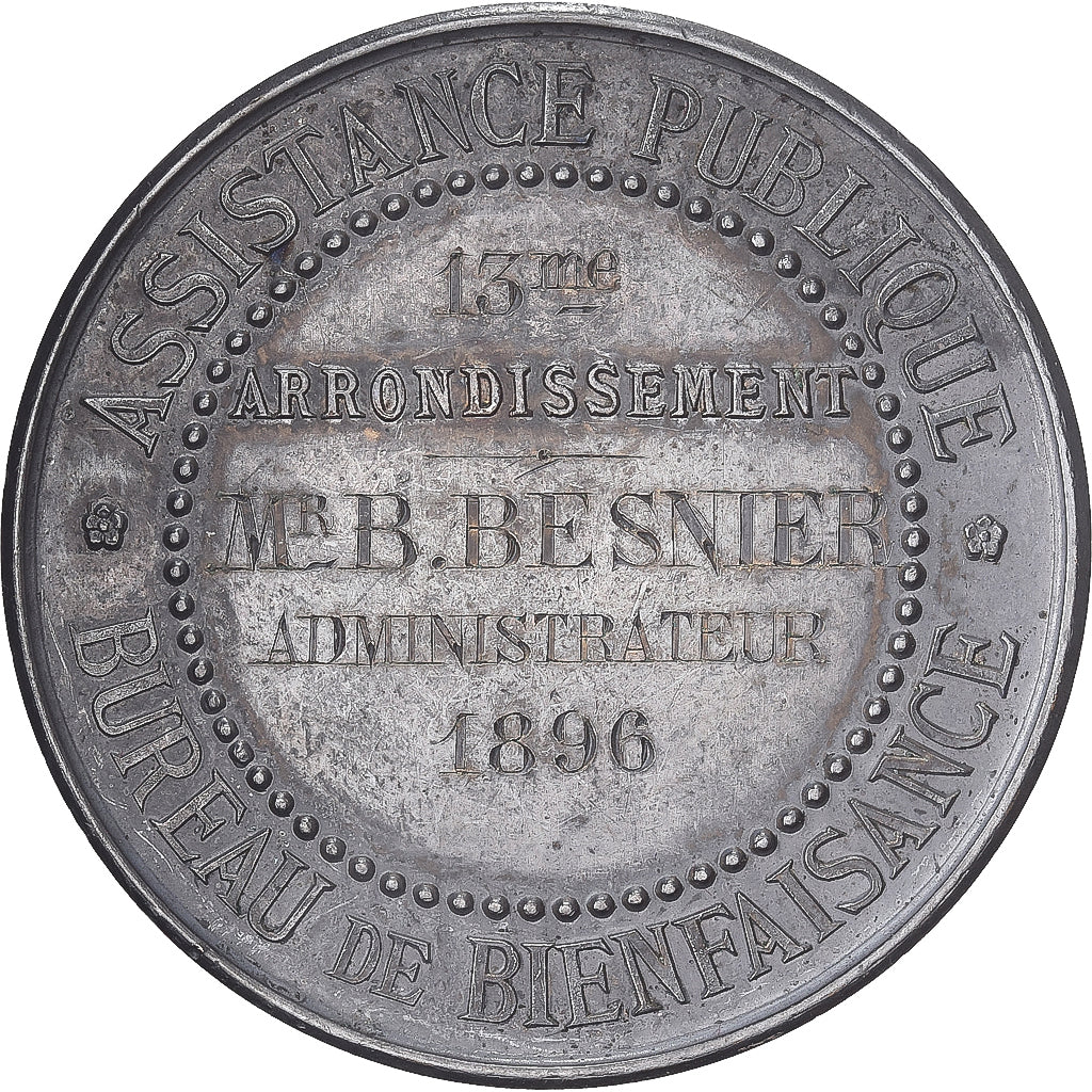France, Médaille, Assistance Publique, Bureau de Bienfaisance, Paris, 1896