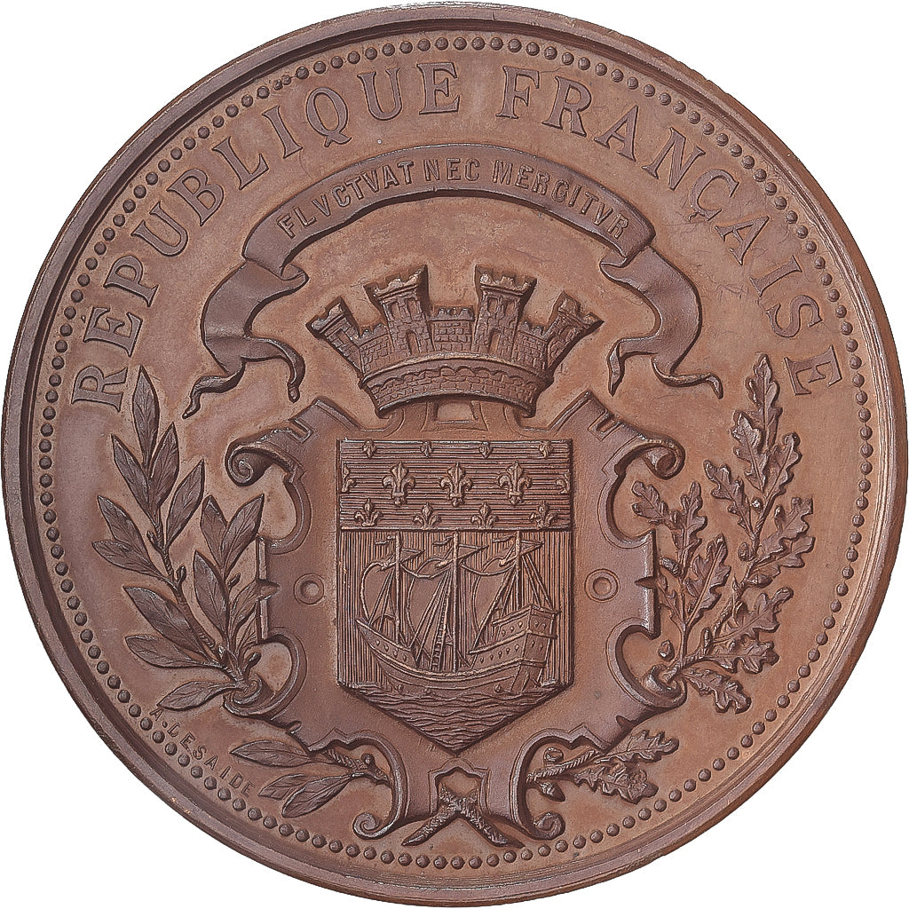 Francia, medaglia, Assistance publique, Quête pour les pauvres, 1884, Rame