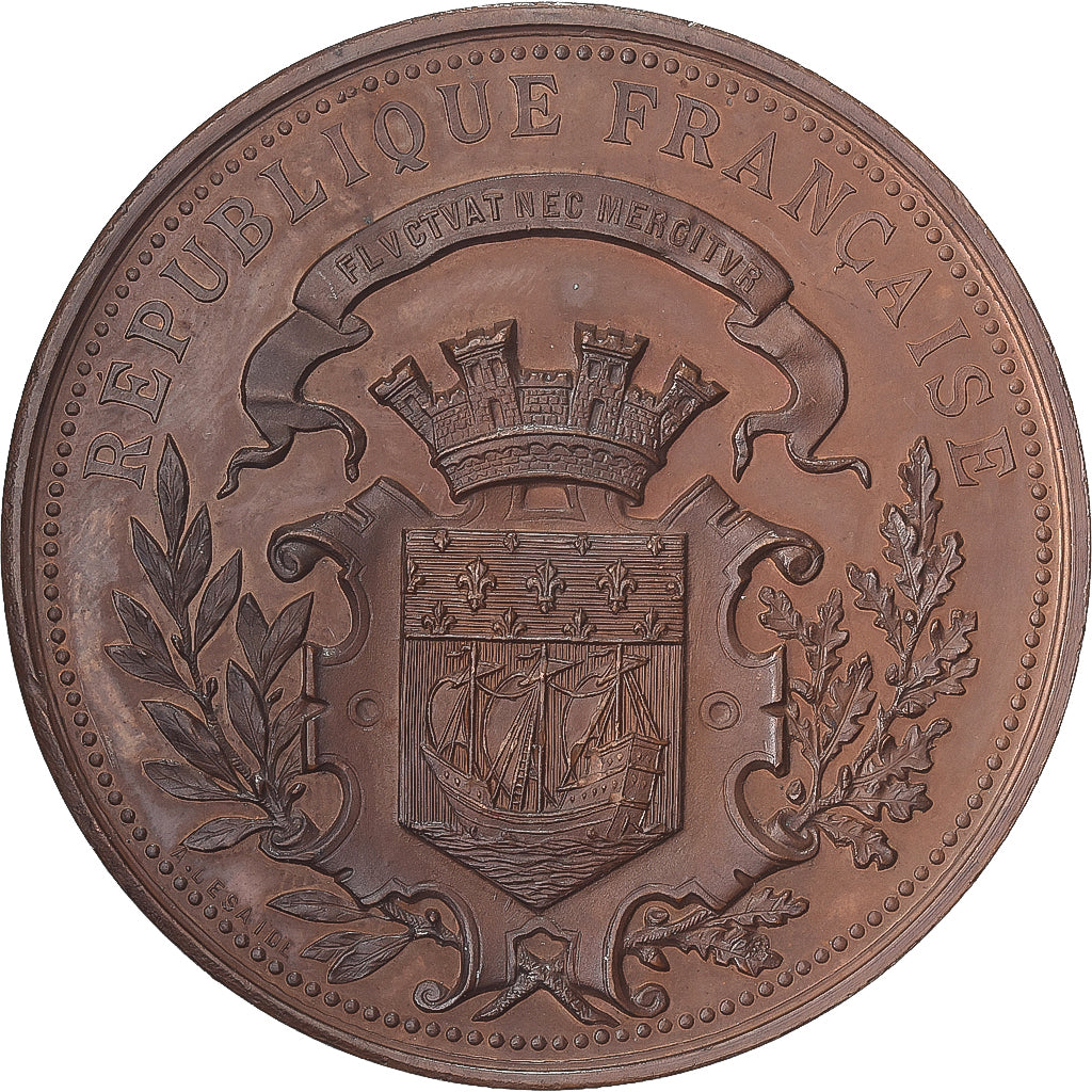Frankrijk, Medaille, Assistance publique, Quête pour les pauvres, 1886, Koper