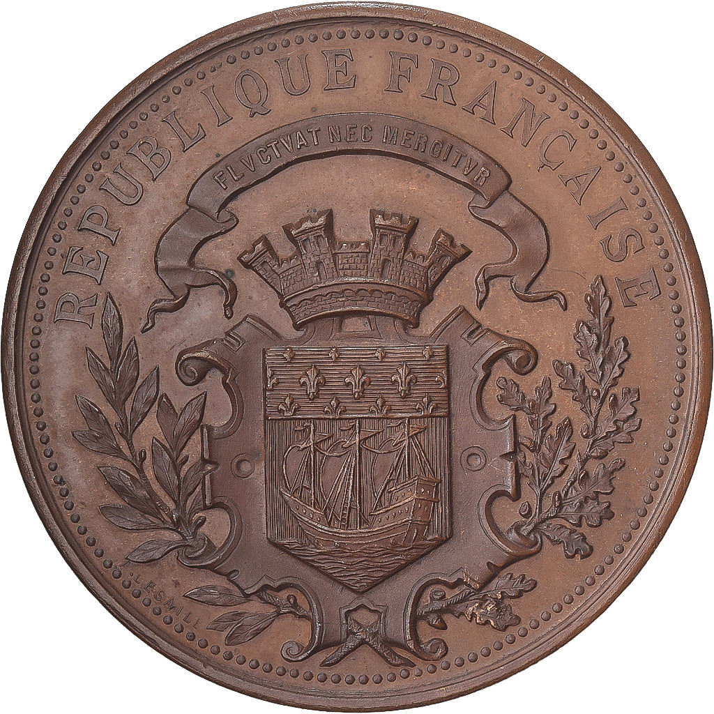 Frankrijk, Medaille, Assistance publique, Quête pour les pauvres, 1888, Koper