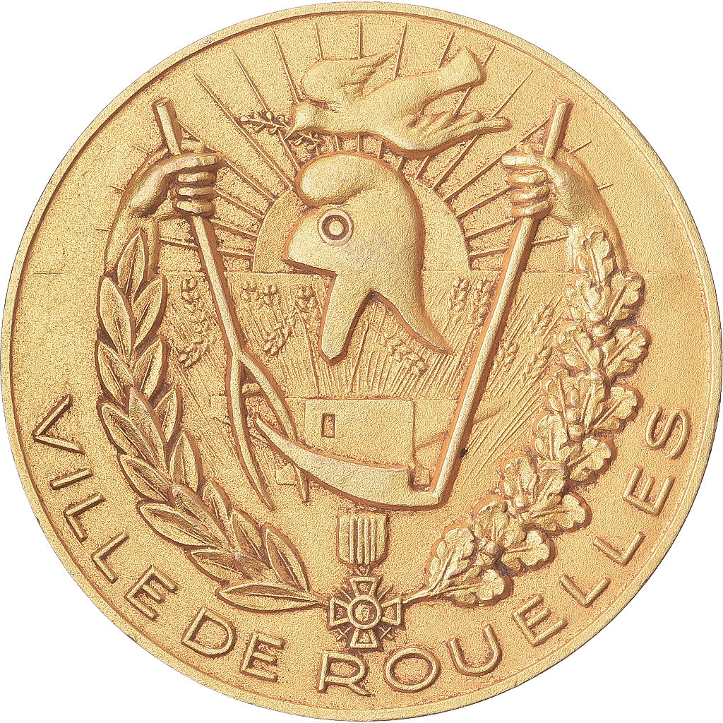 France, Médaille, Ville de Rouelles, 1961, Gilt Bronze, SUP