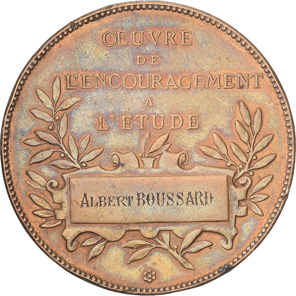 Frankrijk, Medaille, Oeuvre de l'Encouragement à l'Etude, 1901, Bronzen, ZF+