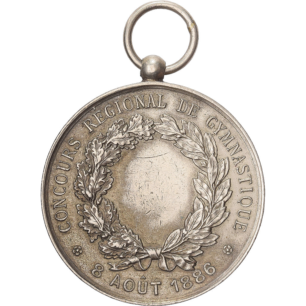 Frankrijk, Medaille, Concours de Gymnastique, Ville d'Avize, 1886, Silvered