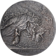 Francja, medal, Lourdes, Jubilé, 1908, Srebro platerowane miedzią, Lyon