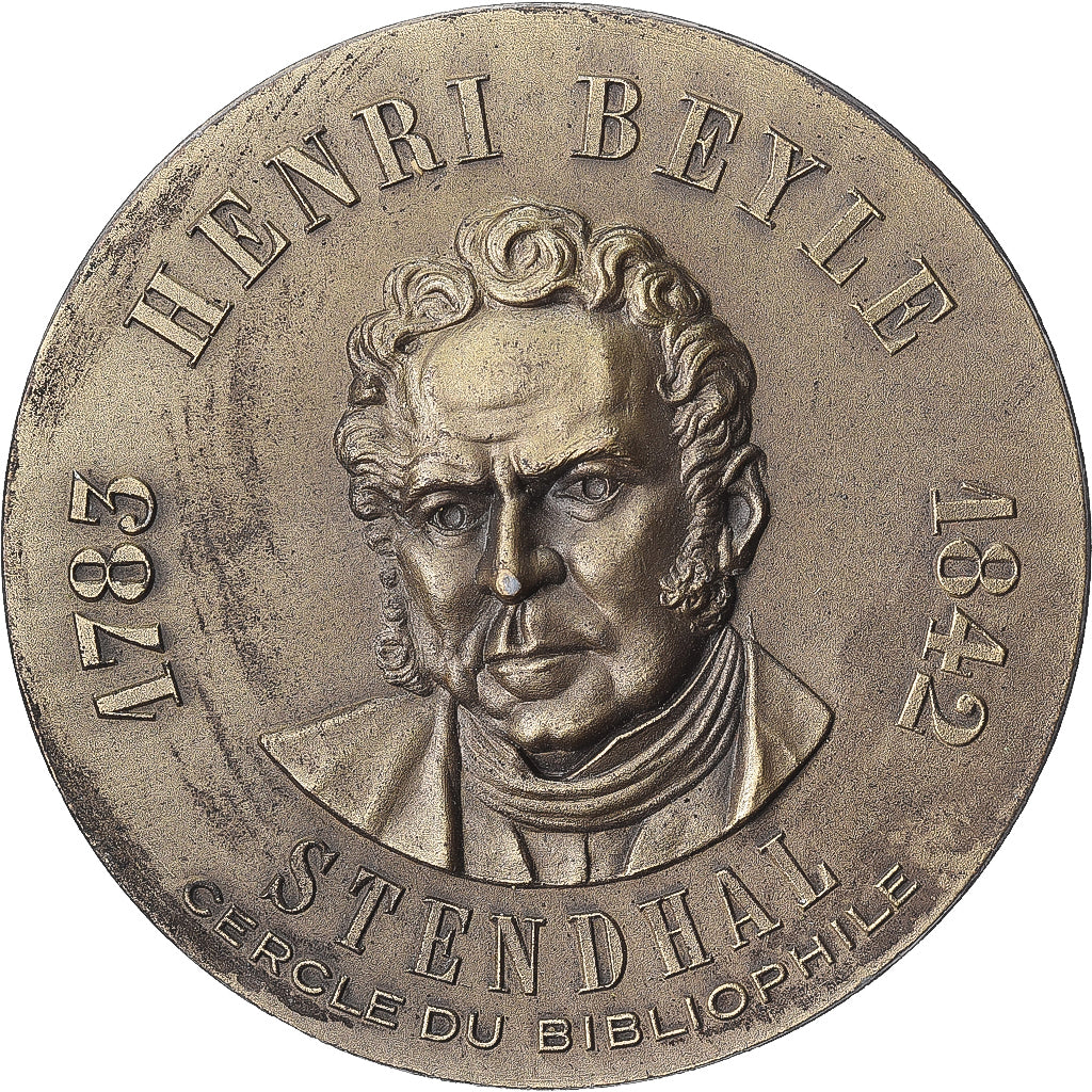 Francia, medaglia, Henri Beyle, Stendhal, Cercle du Bibliophile, Bronzo, BB+