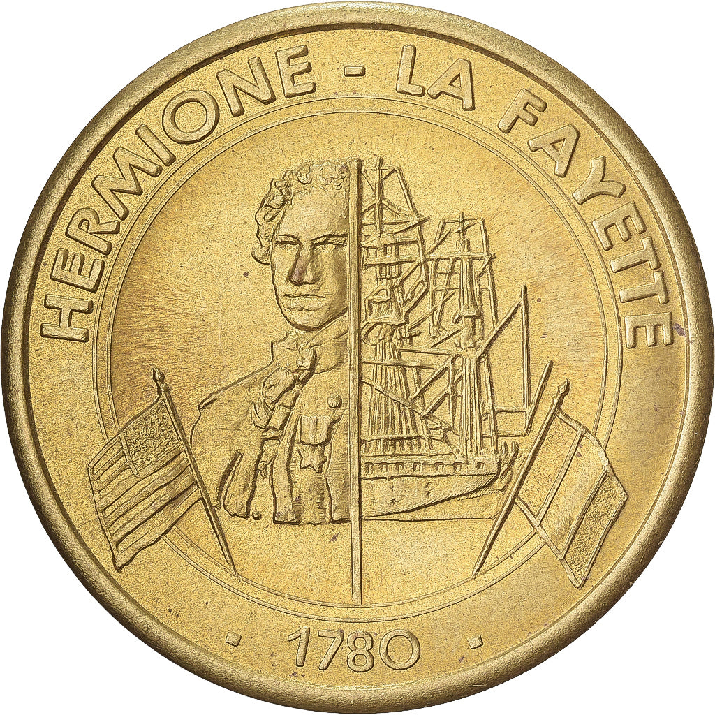 France, Medal, Rochefort - L'hermione - La Fayette, Copper-Nickel Gilt