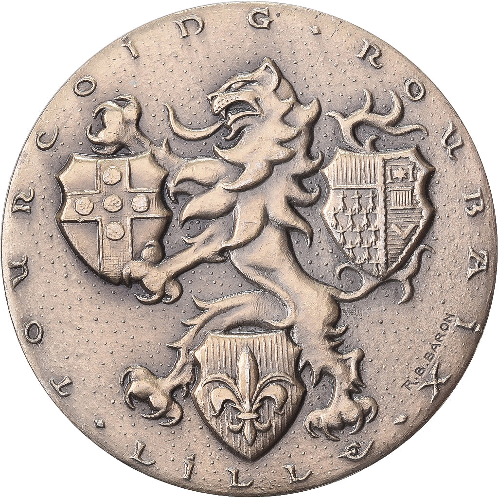 Francja, medal, Chambre de Commerce Lille-Roubaix-Tourcoing, 1977, Srebro