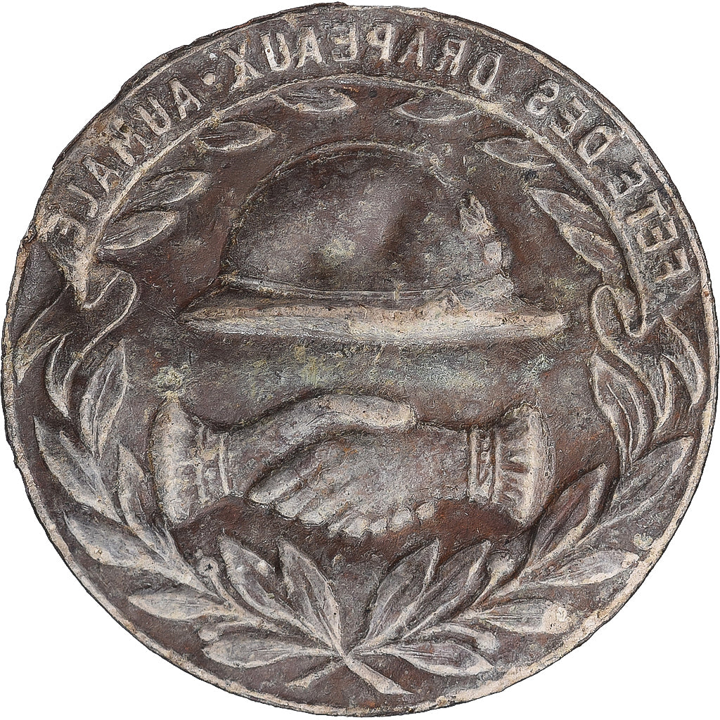 France, Médaille, Fête des Drapeaux, Aumale, Cuivre, TTB