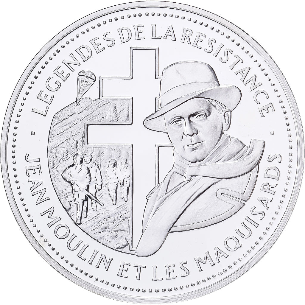 France, Médaille, Jean Moulin, Légendes de la Résistance, Argent, FDC