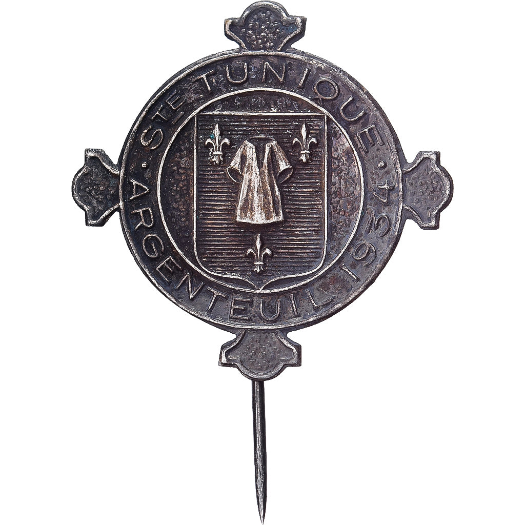 Francia, Epingle, Sainte Tunique, Argenteuil, 1934, Bronzo argentato, BB+