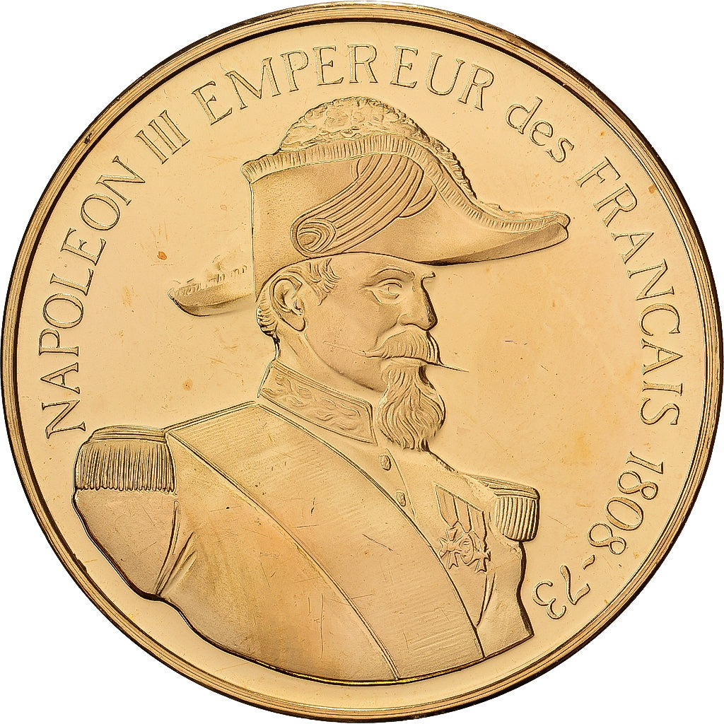 Francia, medaglia, Napoléon III, Château de Pierrefonds, Rame dorato, SPL