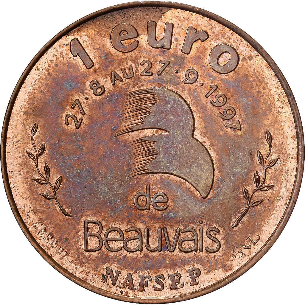 Francia, ficha, 1 Euro de Beauvais, 1997, Rame, Cardot, BB
