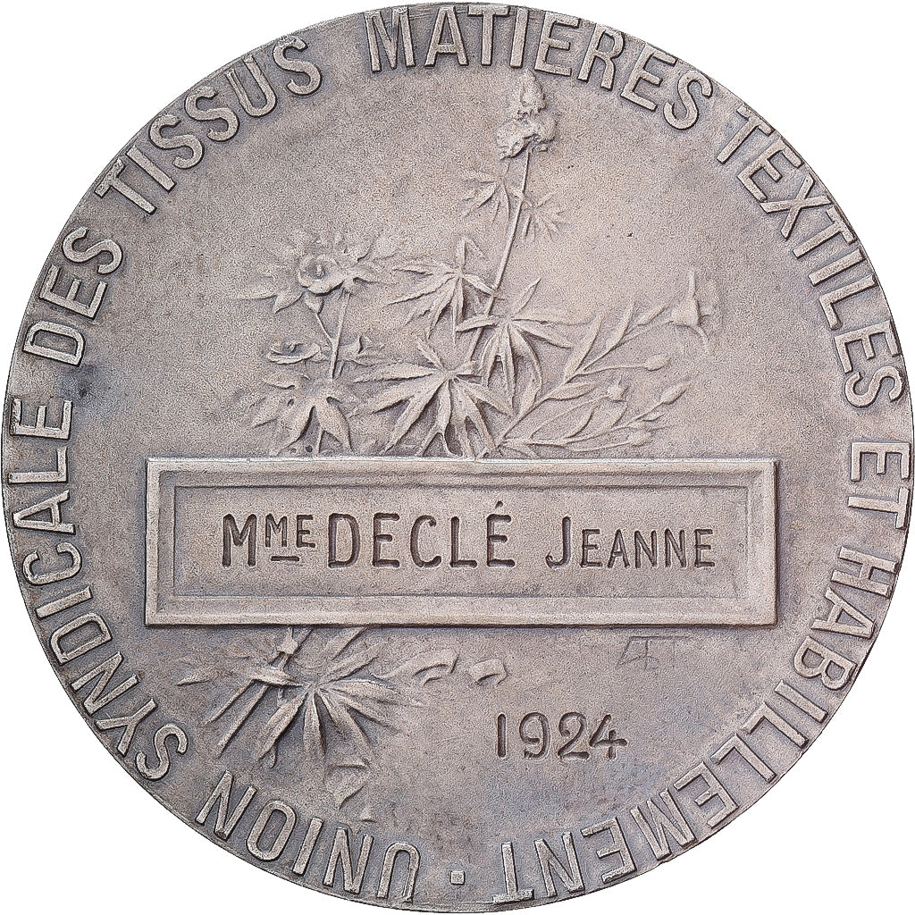 France, Médaille, Union syndicale des Tissus, matières textiles et