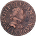 Francia, Louis XIII, Double Tournois, 1616, Amiens, Cobre, BC+, CGKL:266