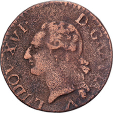 France, Louis XVI, Liard, Liard, 1781, Lille, Copper, VF(20-25), Gadoury:348