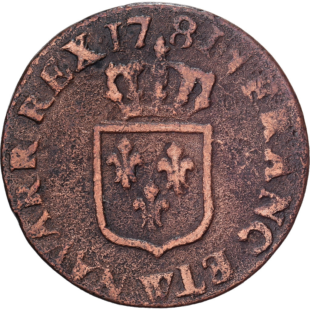 Francia, Louis XVI, Liard, Liard, 1781, Lille, Cobre, BC+, Gadoury:348