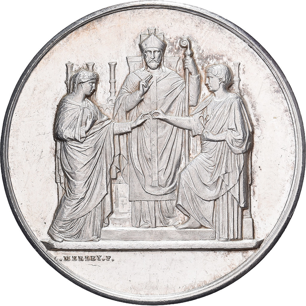 France, Medal, Mariage, Religion, 1891, Silver, Merley, AU(55-58)