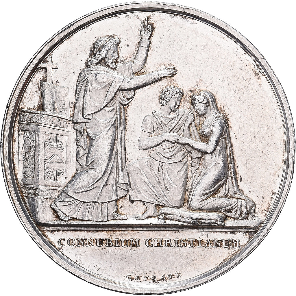 France, Médaille, Mariage, Religion, 1859, Argent, SUP, Gayrard