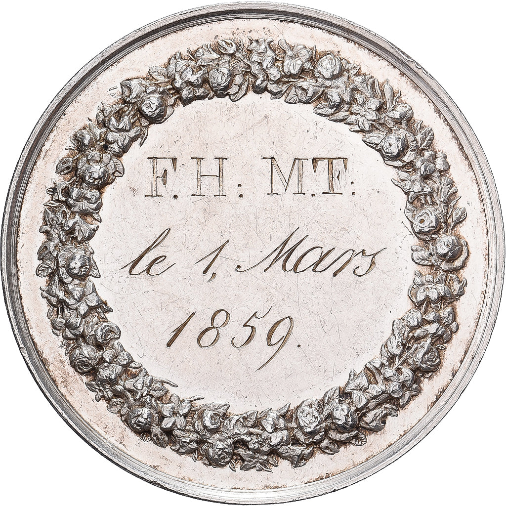 France, Médaille, Mariage, Religion, 1859, Argent, SUP, Gayrard