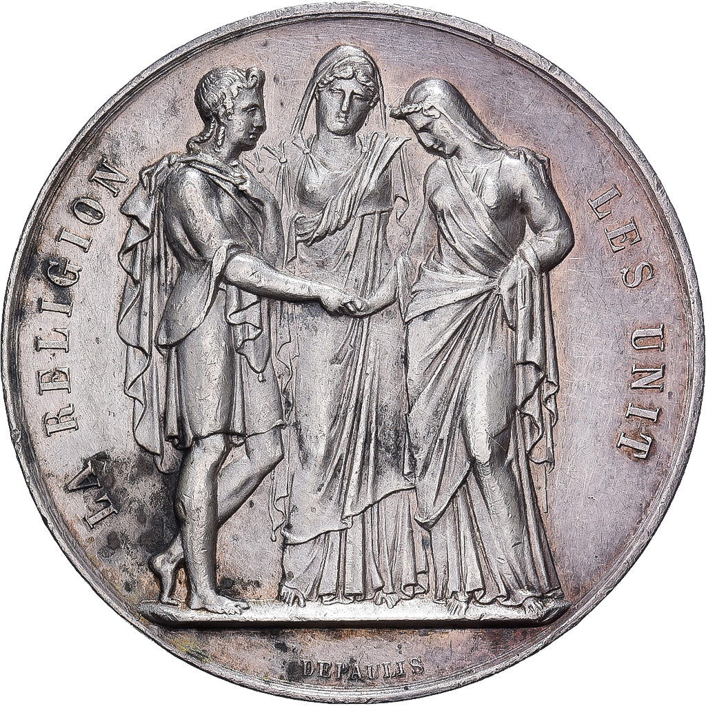 Frankrijk, Medaille, Mariage, Religion, 1880, Zilver, Depaulis, ZF