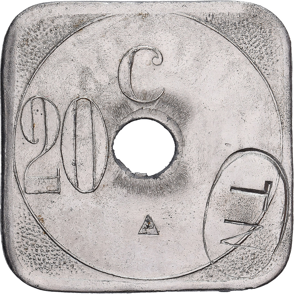 Frankreich, Tramways de Nantes, 20 Centimes, VZ, Nickel plated zinc, Elie:75.4