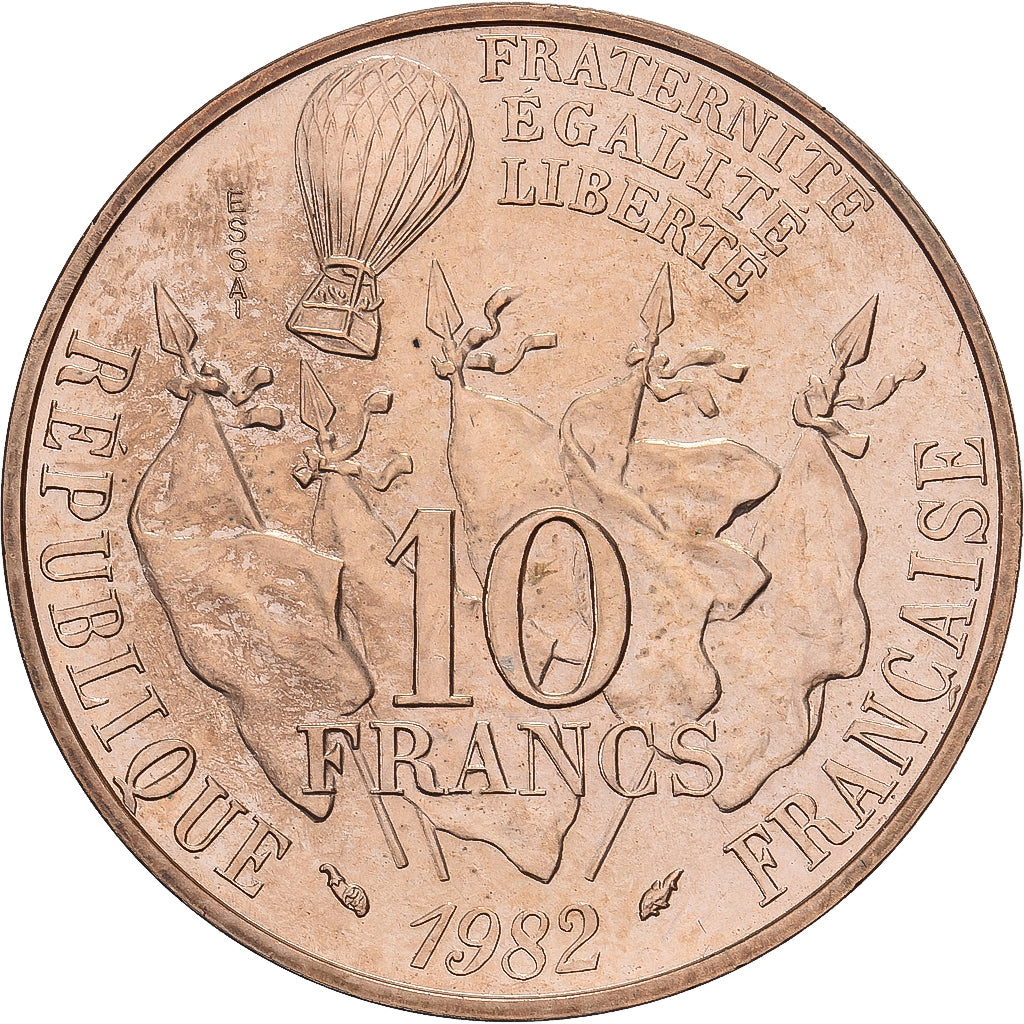 Francia, 10 Francs, Gambetta, 1982, ESSAI, Cobre - níquel, SC, Gadoury:815