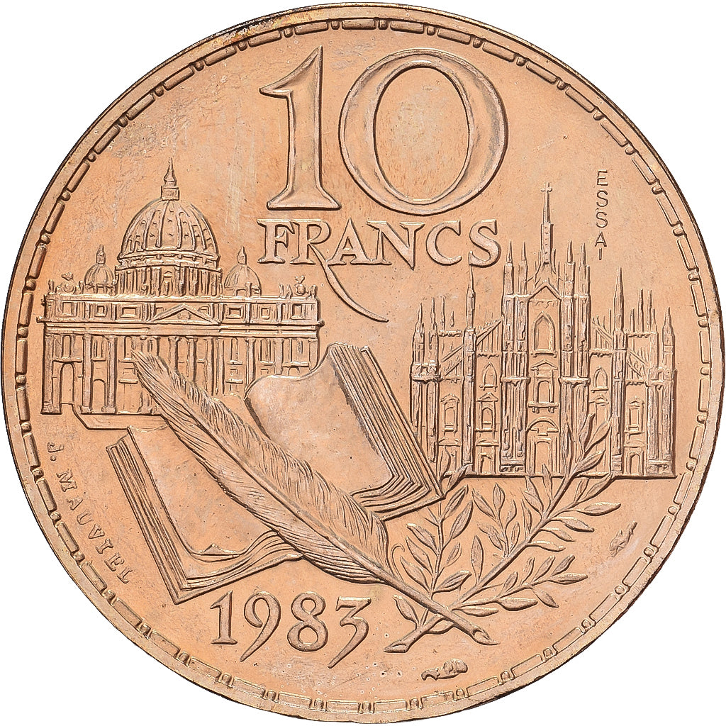 Francia, 10 Francs, Stendhal, 1983, ESSAI, Níquel - bronce, SC, Gadoury:817