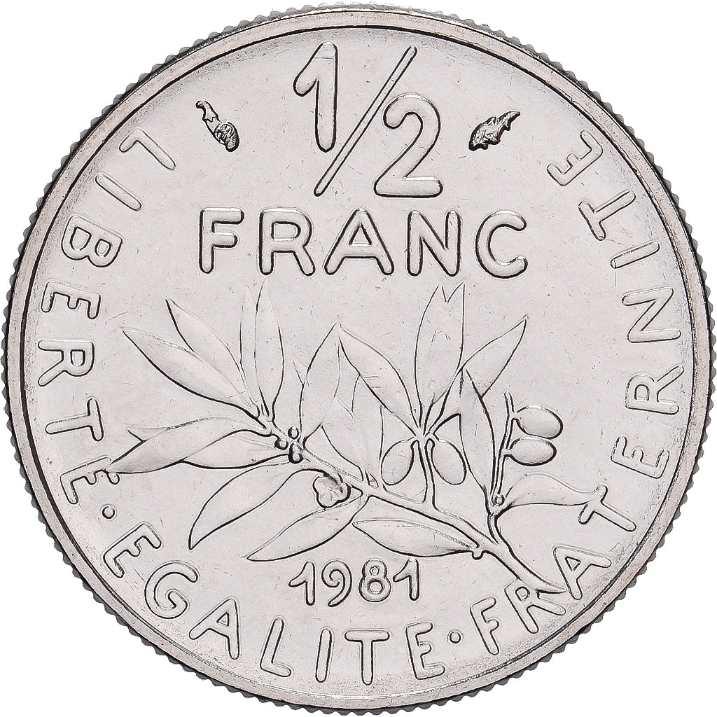Frankreich, 1/2 Franc, Semeuse, 1981, Paris, série FDC, Nickel, STGL