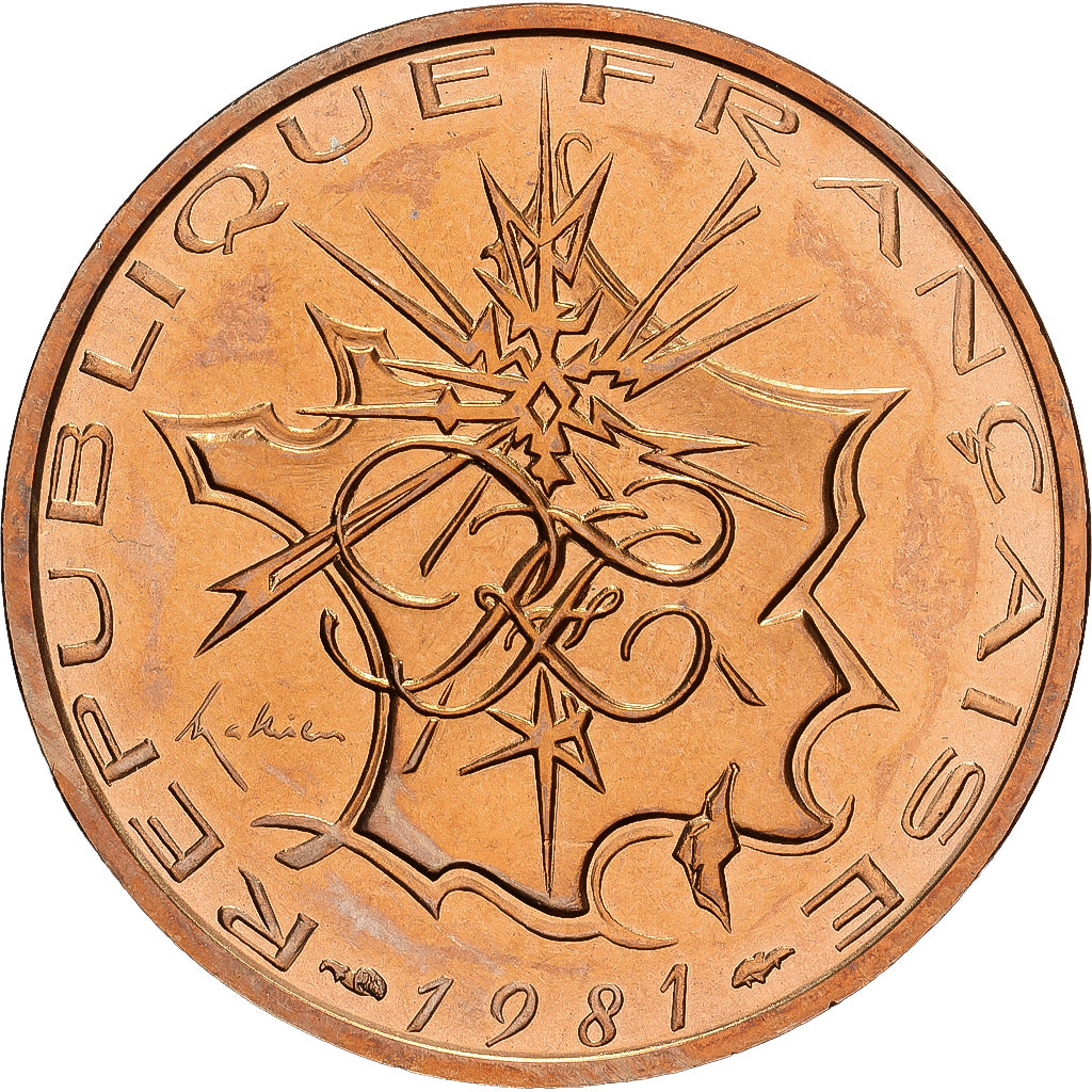 Francia, 10 Francs, Mathieu, 1981, Paris, Níquel - latón, FDC, Gadoury:814