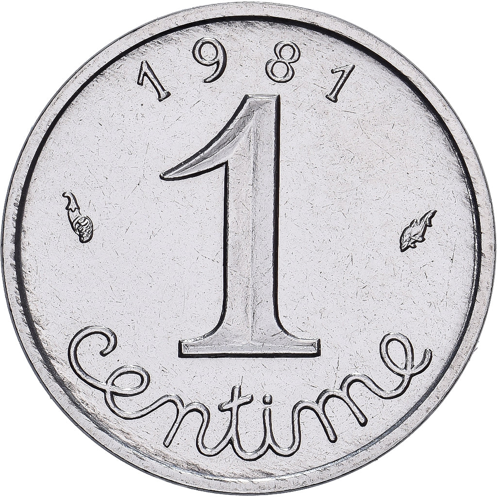 Frankreich, Centime, Épi, 1981, Paris, série FDC, Stainless Steel, STGL