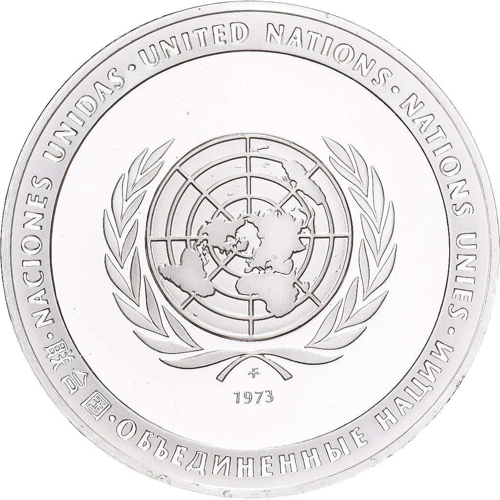 France, Medal, Nations Unies, Peace, 1973, Silver, MS(63)