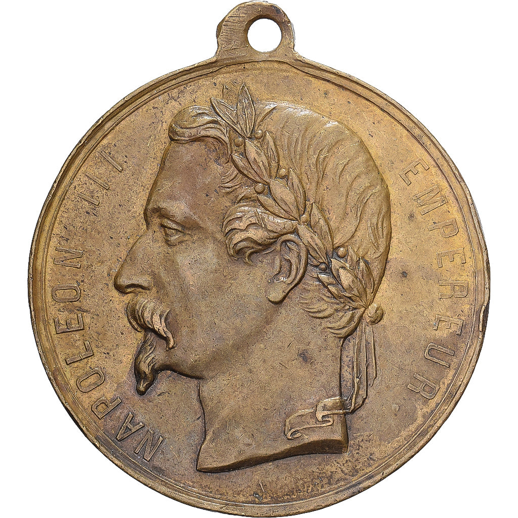 France, Médaille, Impératrice Eugénie, Mariage Impérial, 1853, Laiton, TTB+