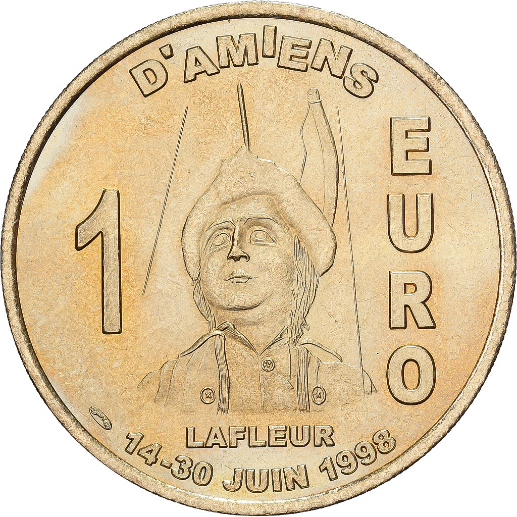 Francja, Euro, Amiens, 1998, Miedzionikiel Aluminium, AU(55-58)