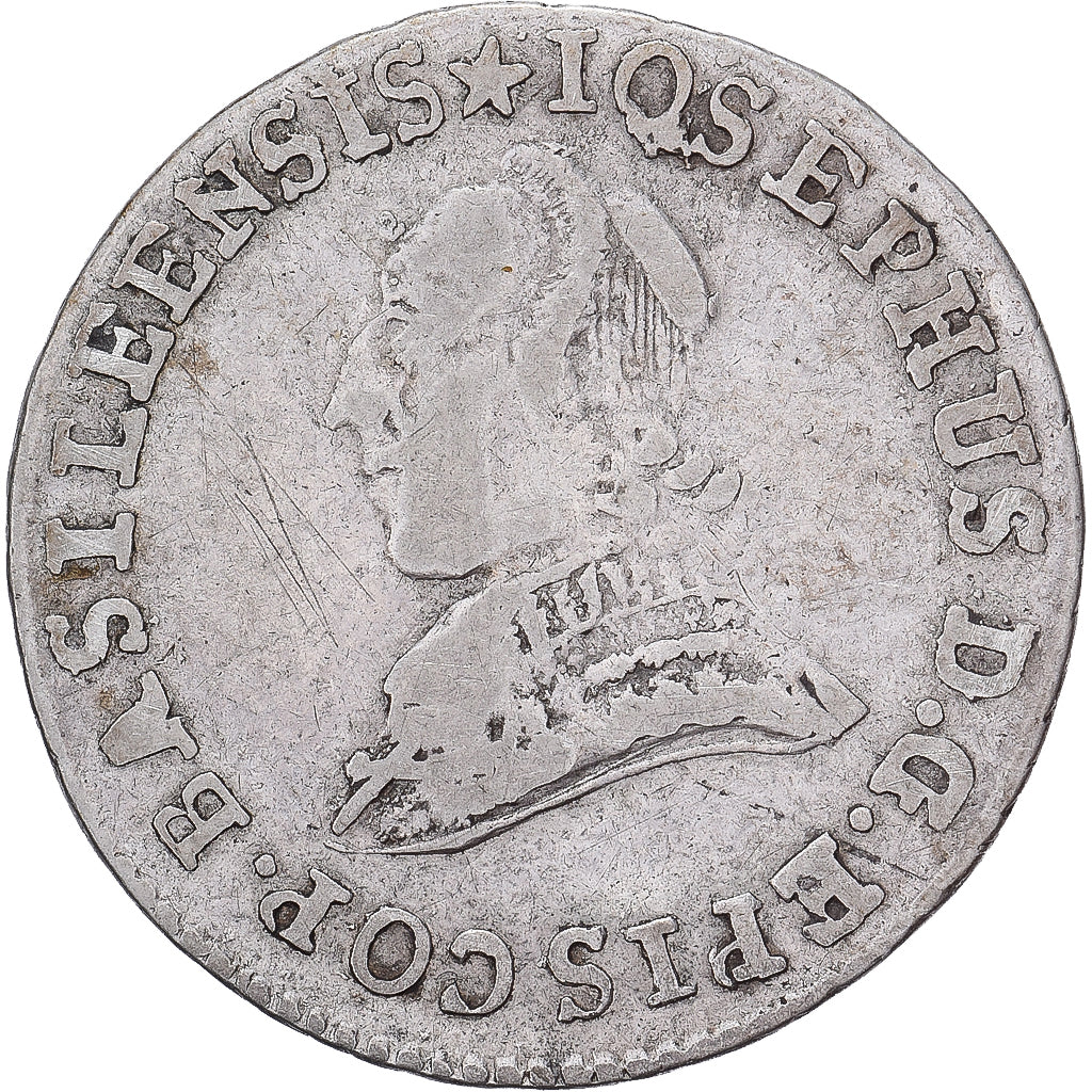 CANTONI SVIZZERI, BASEL, Joseph Sigismund, 12 Kreuzer, 1788, Basel, Argento, MB