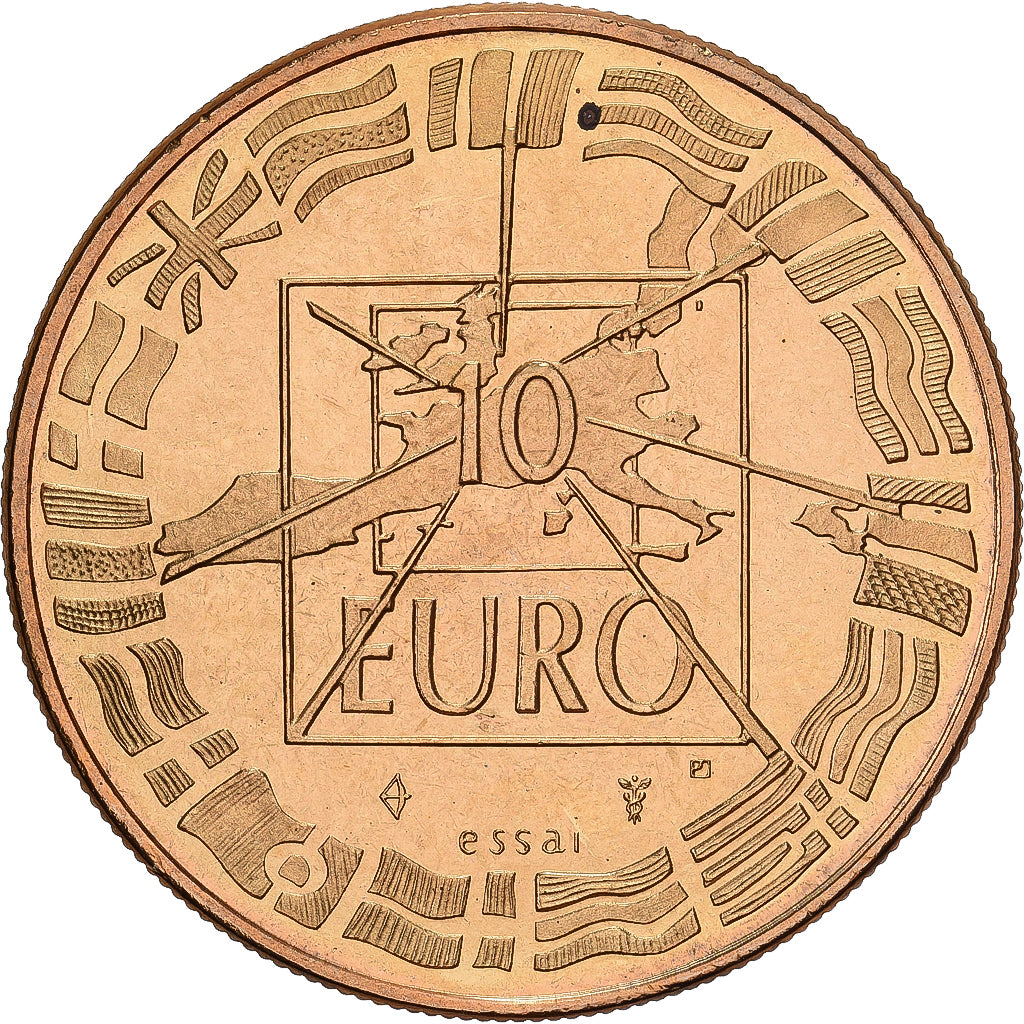 France, Medal, 10 Euro, Football, 1998, Copper Gilt, MS(65-70)