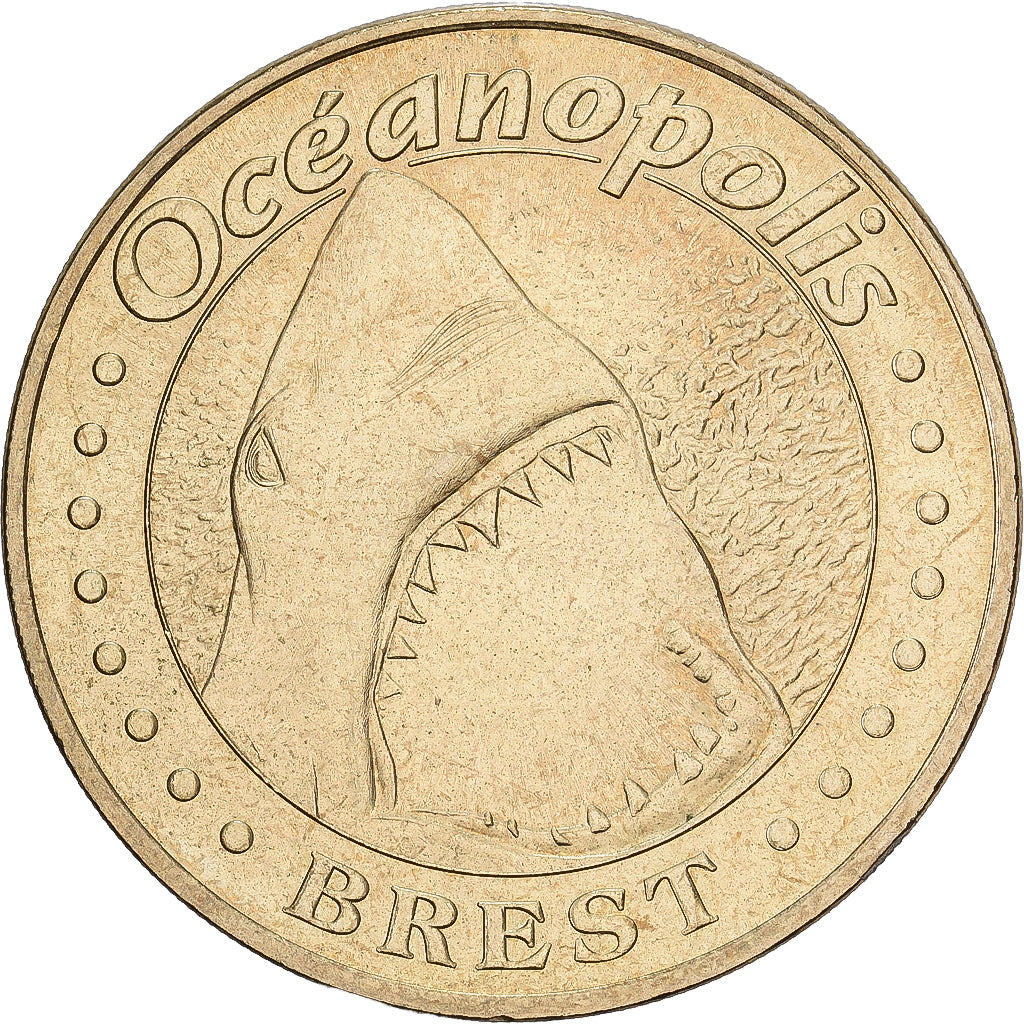 França, Token, Brest - Océanopolis n°3 - Requin Blanc, 2009, Cuproníquel