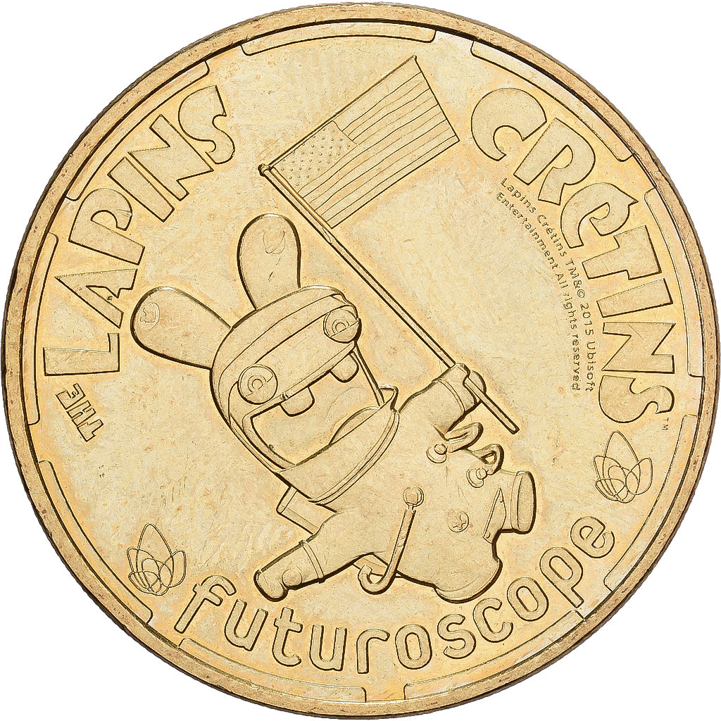 Francia, zeton, 86/ Futuroscope - Lapins Crétins - Astronaute, 2015, Aluminio y