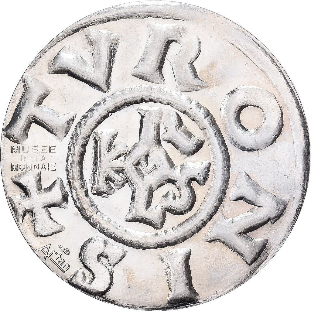 Francia, ficha, Reproduction, Denier Charlemagne Tours, Rame-nichel, SPL+